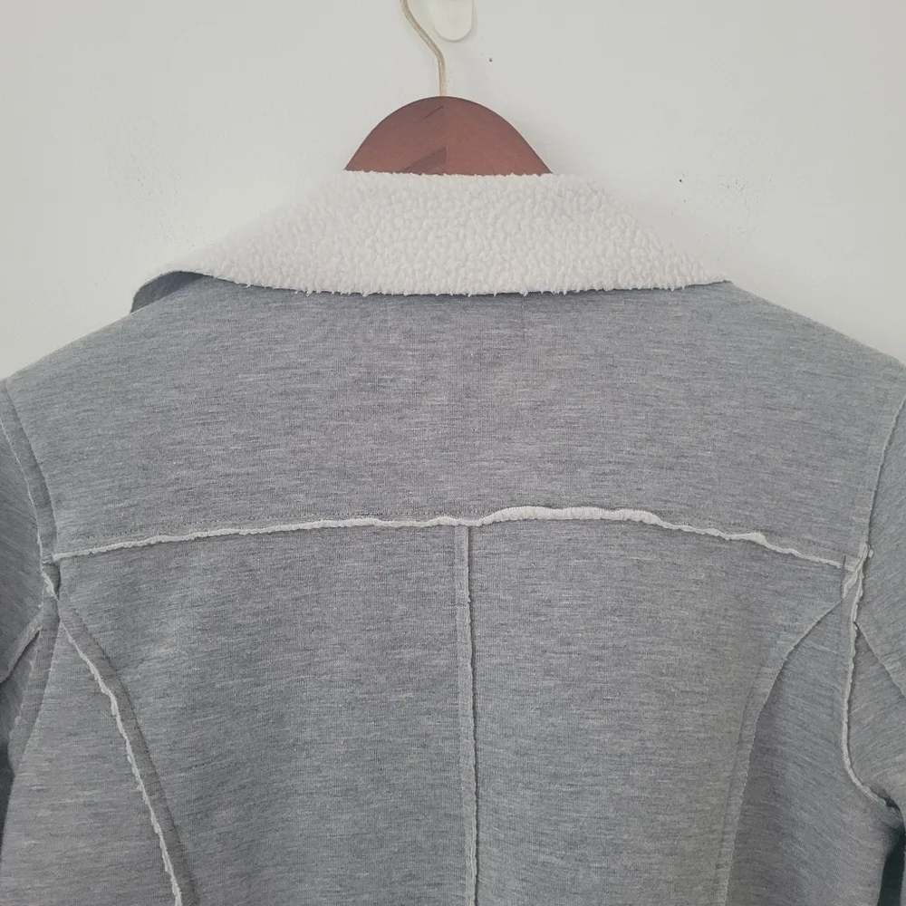 Michael Kors Faux Shearling Moto Inspired Asymmetrical Zipper Jacket Siz…